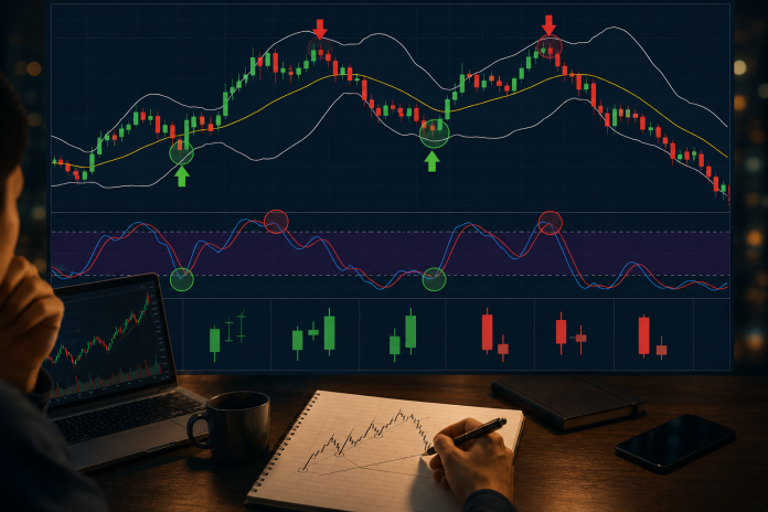 Teknik Forex Simple Dengan Bands, Stochastic, Candlestick