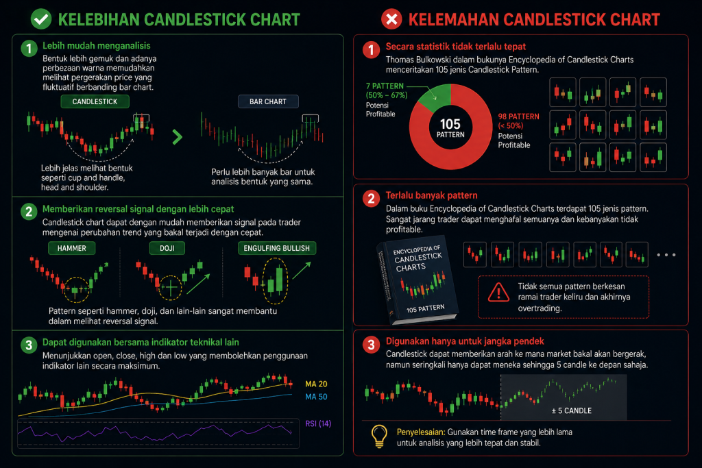 kelebihan dan kekurangan candlestick chart